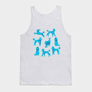 Blue Poodles Tank Top